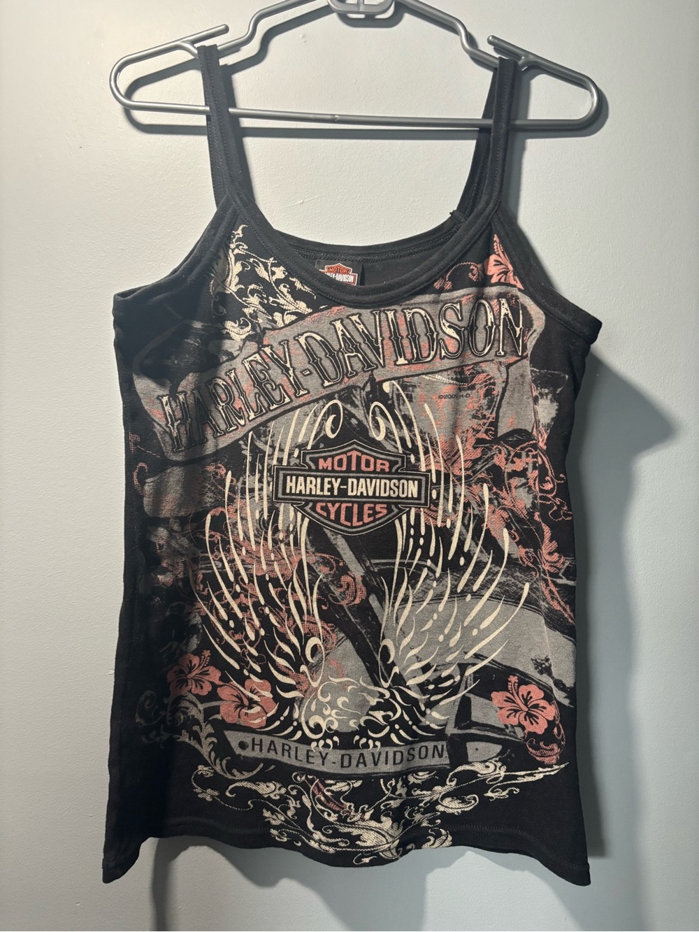 2009 Harley Davidson Y2K style tank top shirt eagle graphic